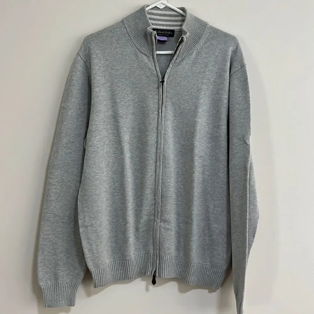 Men’s Brooks Brothers Supima Cotton Zip Up Sweater. Excellent Condition. Size L - Picture 1 of 3